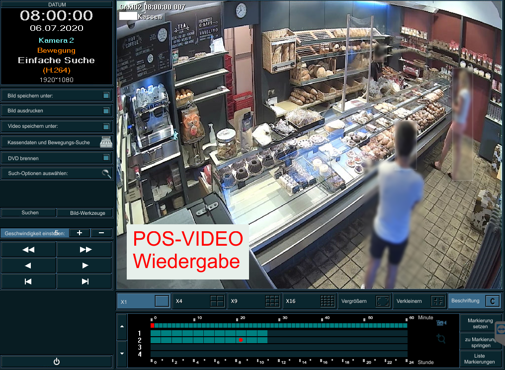 POS-Video Registrierkassen-Kontrolle mit Video